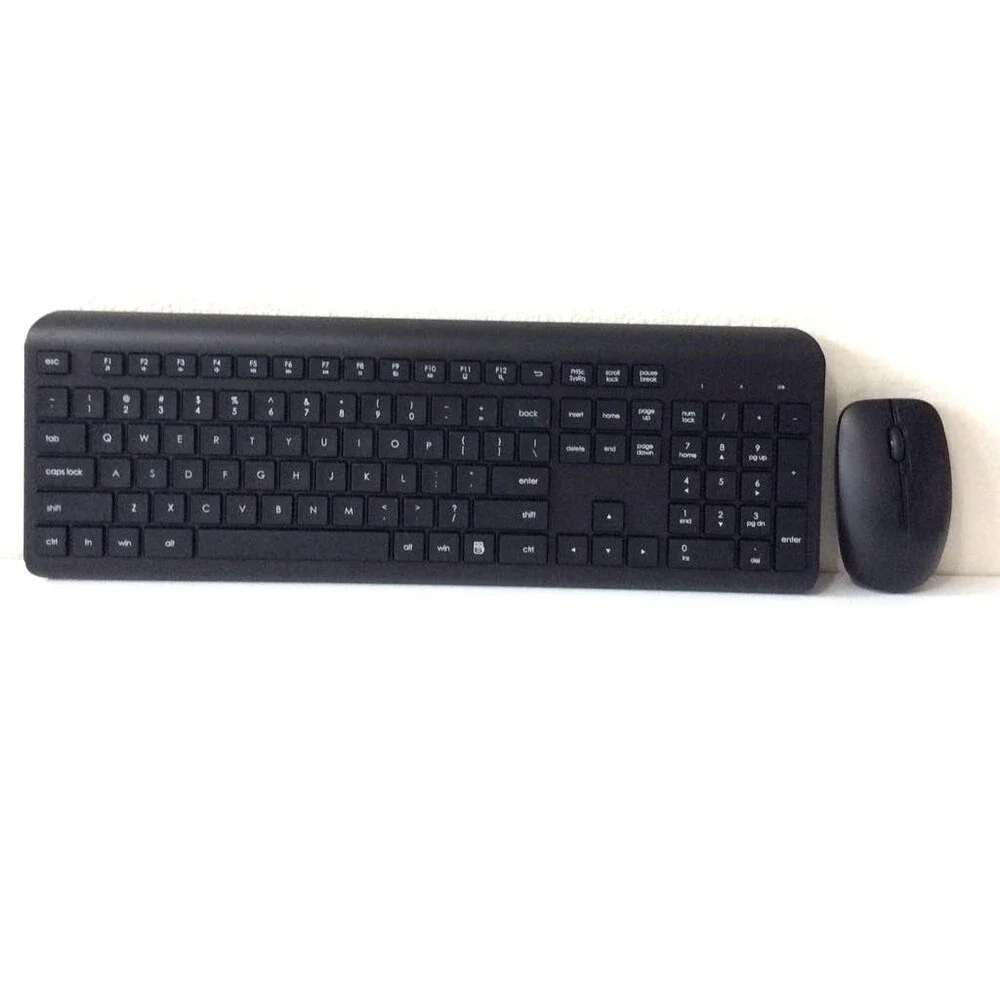 Wireless Keyboard & Mouse Combo – Black – USB Receiver – Quiet Slim Design (New)